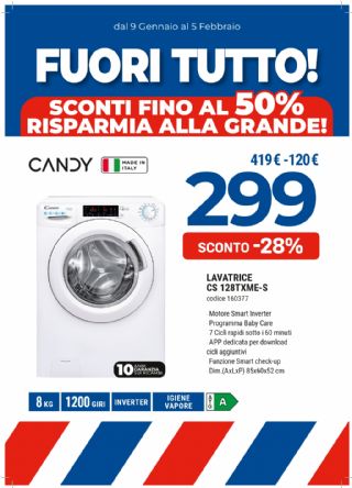 CANDY LAVATRICE CS128TXME-S 8KG